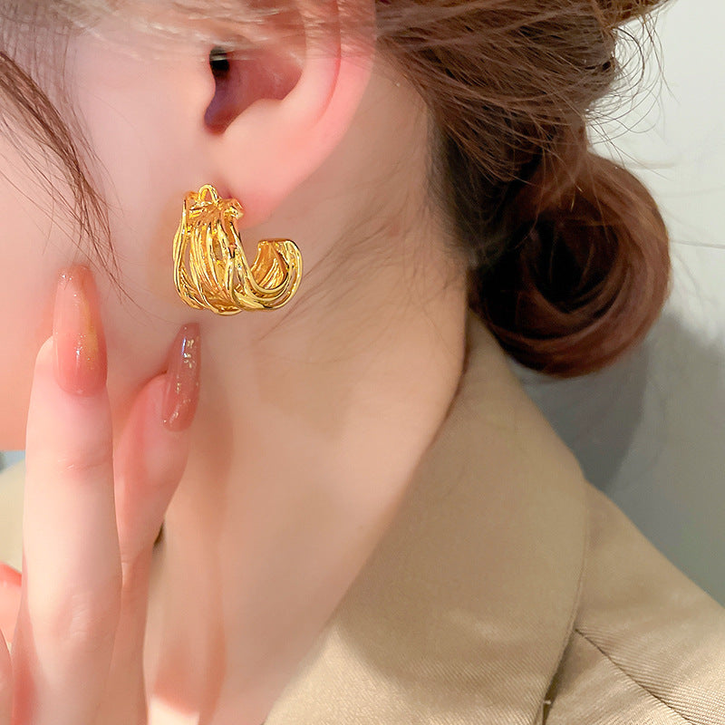 -Vintage Cutout Metal Wire Wrap Earrings