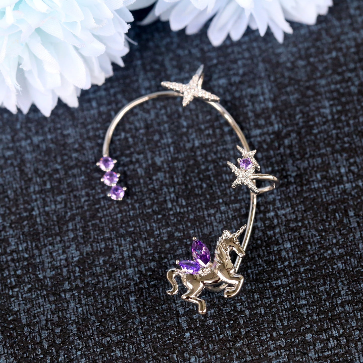 🌊Summer Hot Sale✨Fairy Non-piercing Stellar Unicorn Ear Cuffs