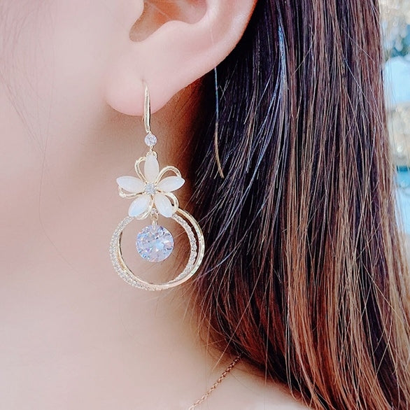 -Floral Opal Earrings