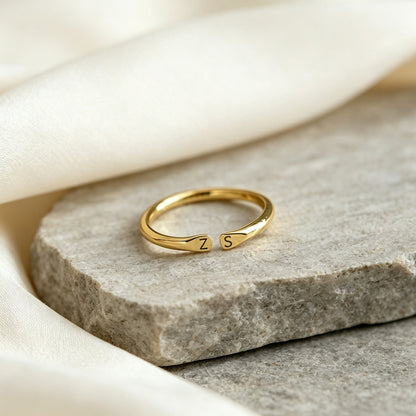 For Love- Custom Two Initial Ring