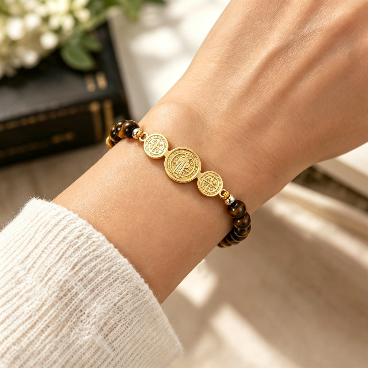 Strength & Faith Natural Stone Bracelet
