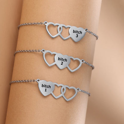 For Friend -You're My Favorite Bitch Heart Set Bracelet