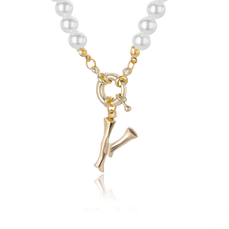 Personal Pearl Necklace Choker Alphabet A-Z