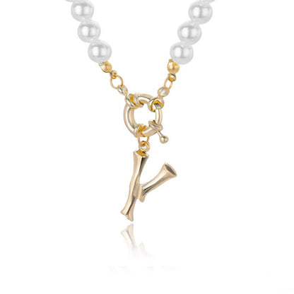 Personal Pearl Necklace Choker Alphabet A-Z