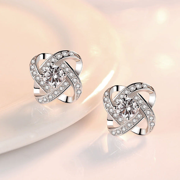 To My Beautiful Daughter - Forever Love Knot Sterling Silver Earring