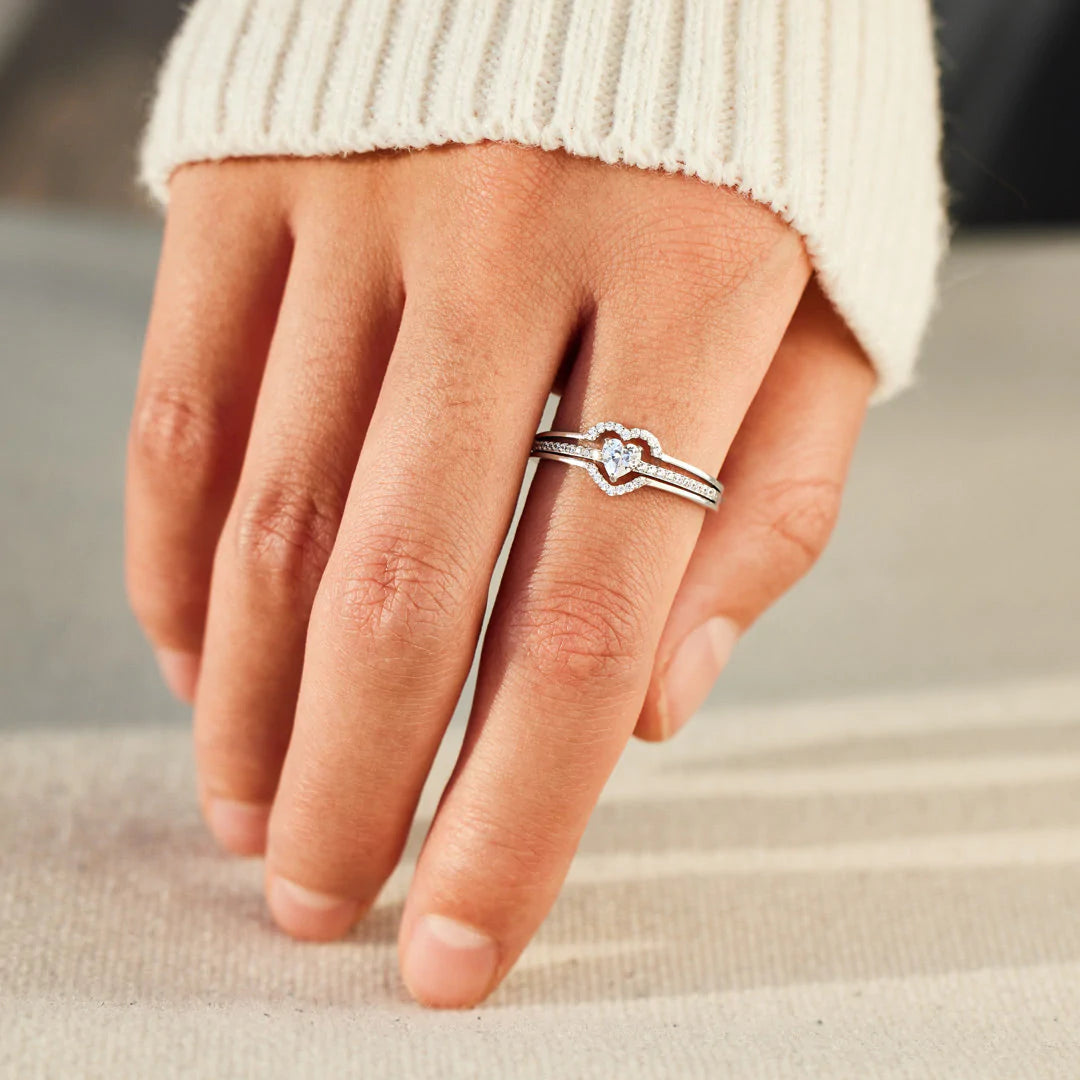 My Heart's First Home Layered Heart Ring