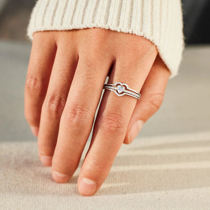 My Heart's First Home Layered Heart Ring