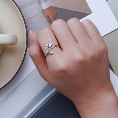 Cutout Flower Split Ring