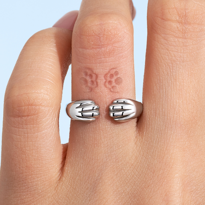 S925 Adjustable Paw Ring