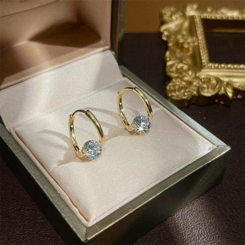 French Style Minimalist Zircon Earrings