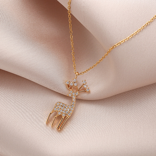 Christmas Reindeer Pendant Necklace