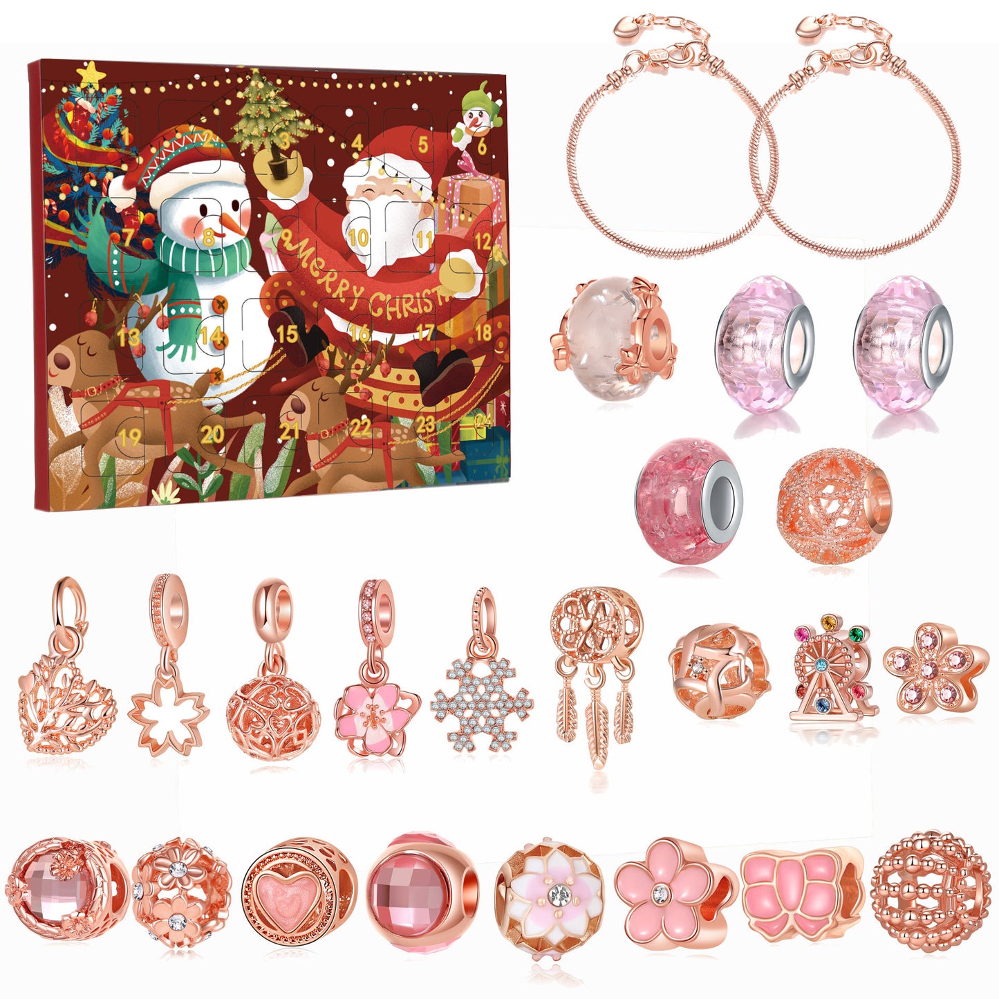24Pcs DIY Jewelry Advent Calendar Christmas Gifts Charm