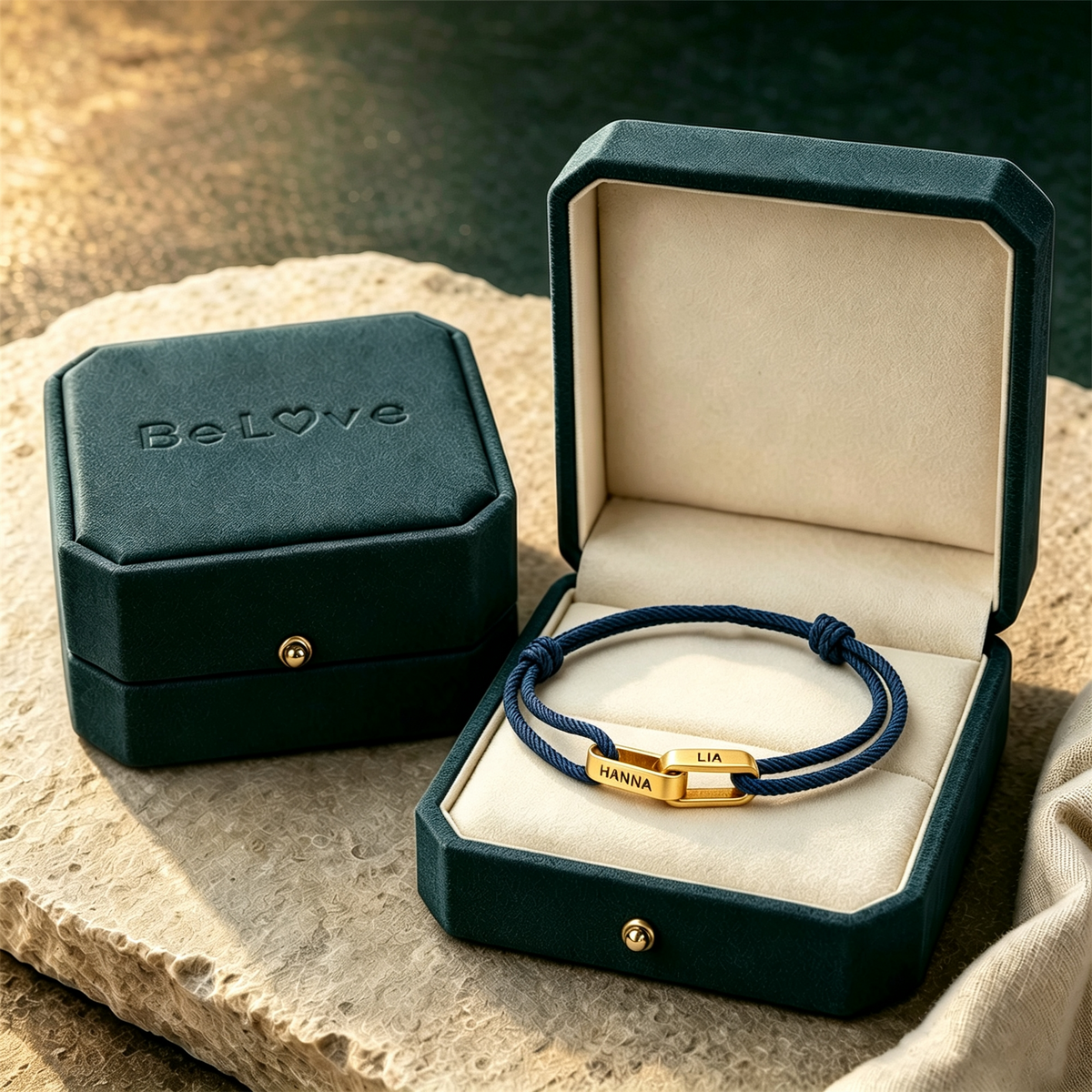 Mother&Son Connected By Heart Custom Name Bond Bracelet