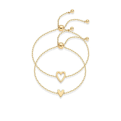 Mother & Daughter Matching Heart Beat Bracelet Set
