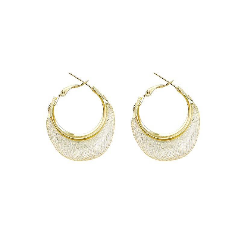 French Hoop Sparkling Earrings