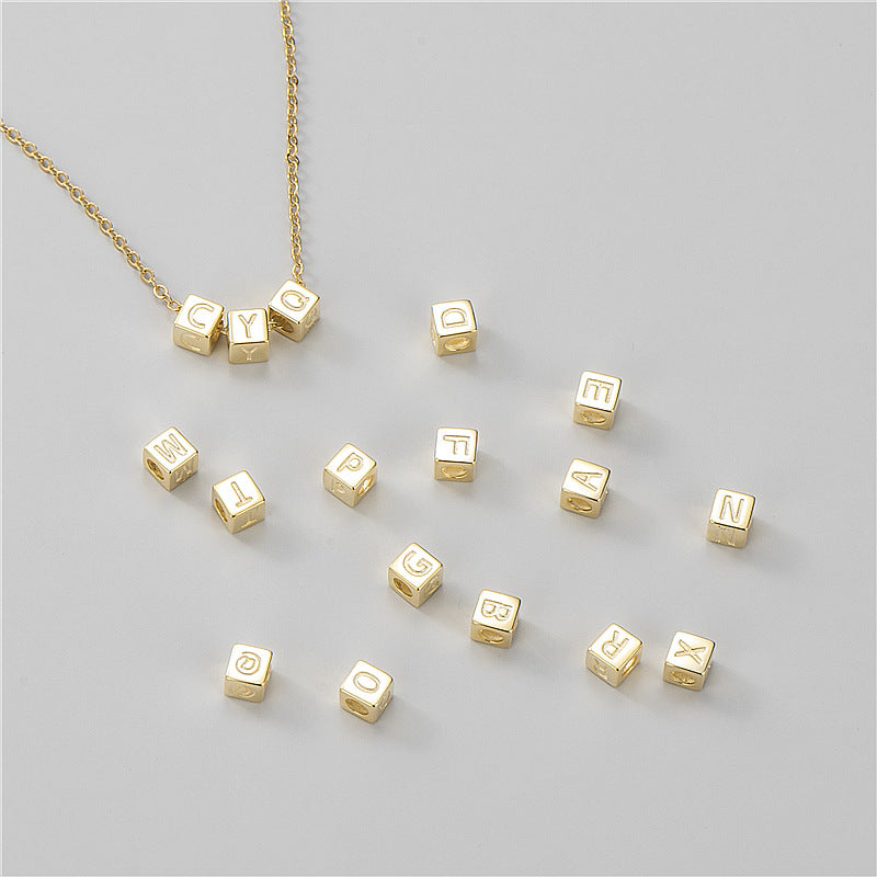 DIY Alphabet Gold Plated Zircon Necklace