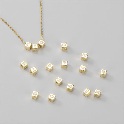 DIY Alphabet Gold Plated Zircon Necklace