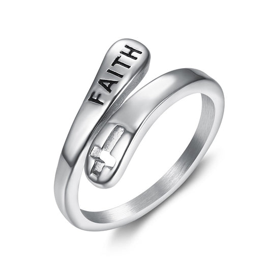 Cross Hollow Faith Ring✝