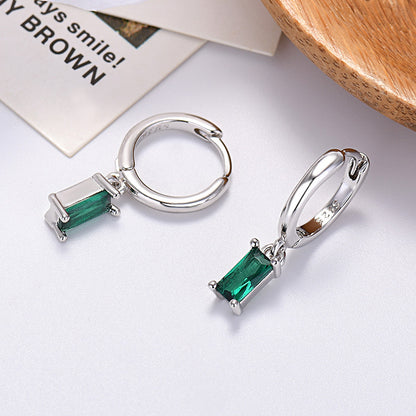 For Love - Fashion Rectangular Colored Zircon Earrings