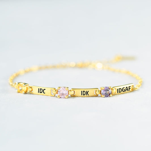 IDGAF Paperclip Bracelet