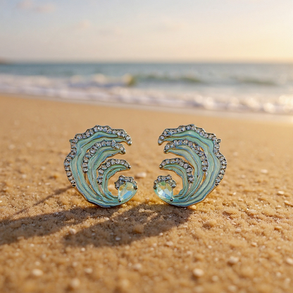 🌊Ocean Wave Inspired Enamel Earrings