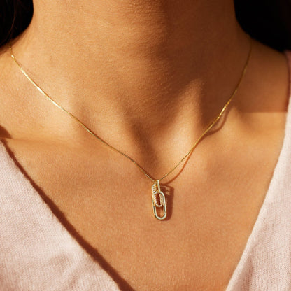 Linked Together Rectangle Interlocking Necklace