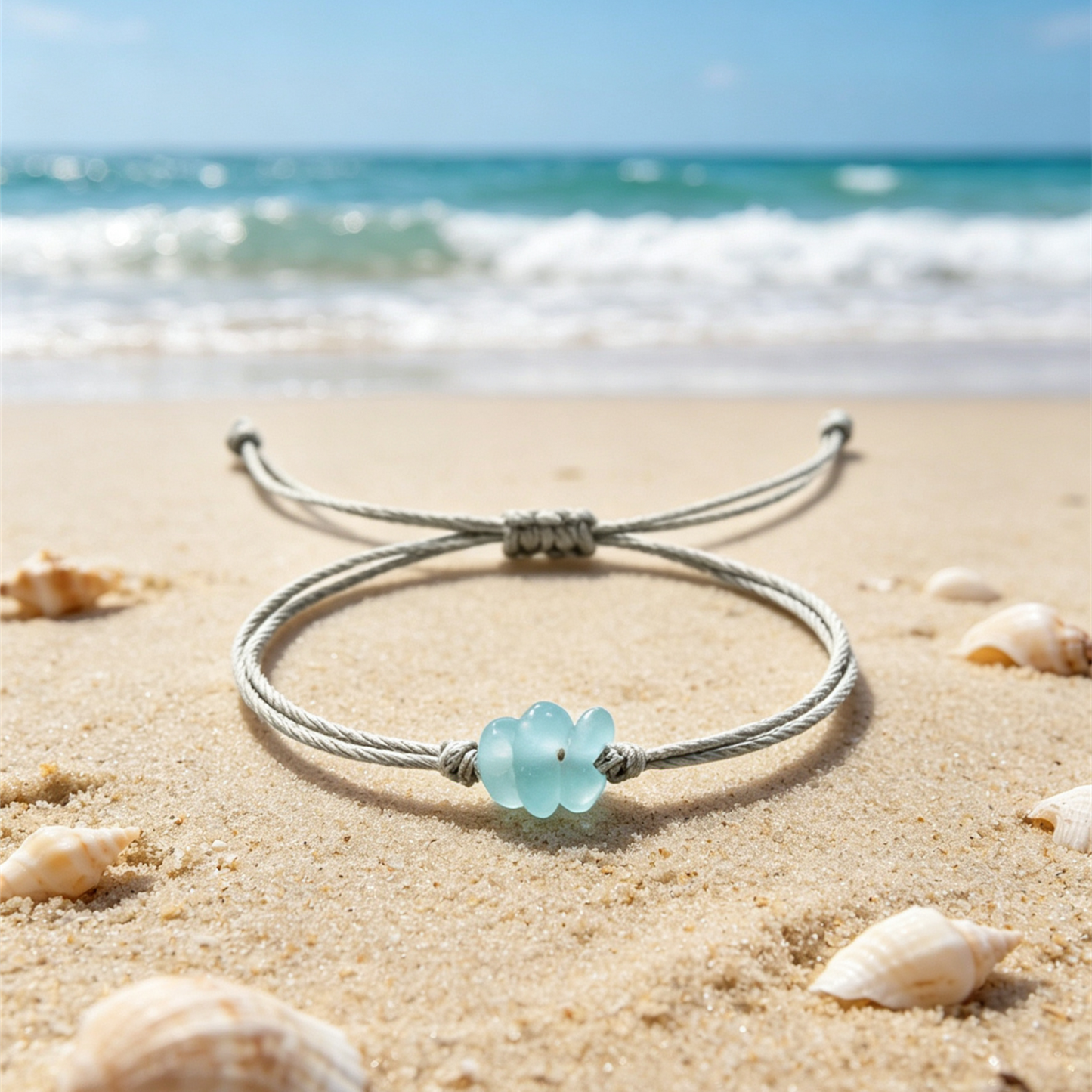 FOR MY SOUL SISTER- LET US FEEL THE SUNSHINE TOGETHER SEA GLASS BRACELET