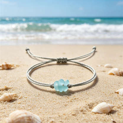 FOR MY SOUL SISTER- LET US FEEL THE SUNSHINE TOGETHER SEA GLASS BRACELET
