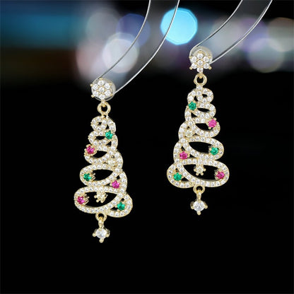 Shiny Christmas Tree Earrings - Gold🎄