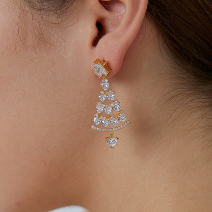 Sparkling Christmas Tree Earrings - Gold🎄