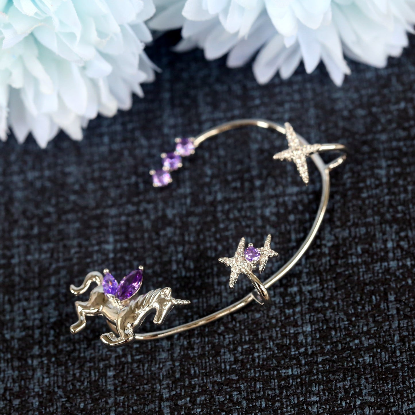 🌊Summer Hot Sale✨Fairy Non-piercing Stellar Unicorn Ear Cuffs