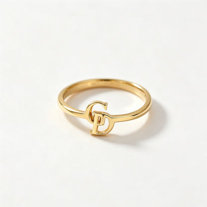 Mother And Daughter Custom Two Initial Interlocking Ring