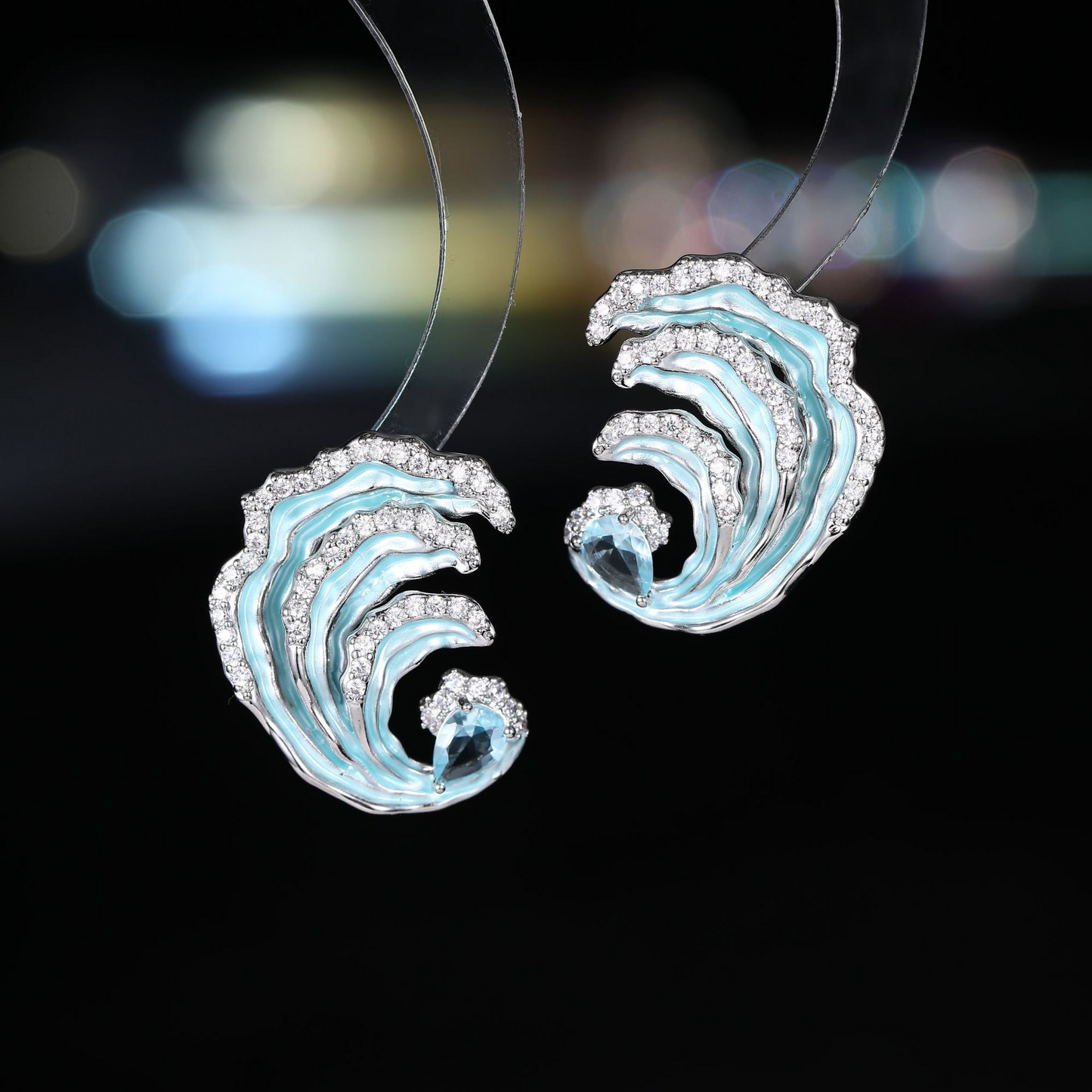 🌊Ocean Wave Inspired Enamel Earrings