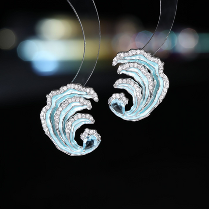 🌊Ocean Wave Inspired Enamel Earrings