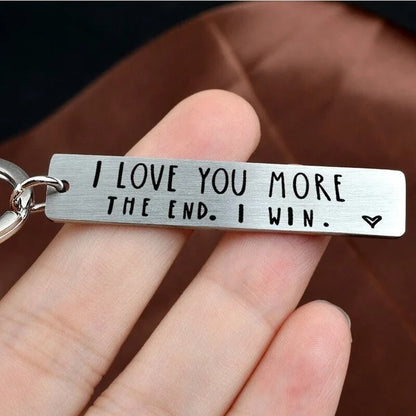 🌊Summer Hot Sale✨"I Love You More The End I Win"Funny Birthday Keychain-- A Personalised Gift for Him/Her