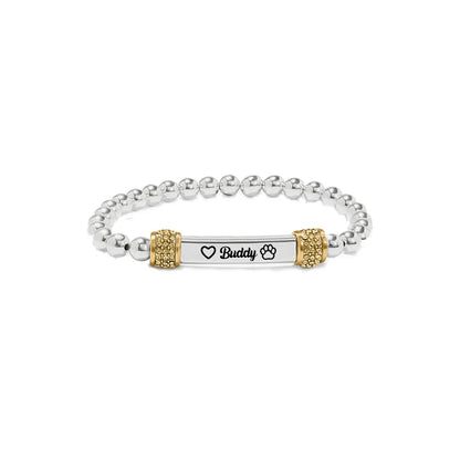 FOR MEMORIAL - My Four-legged Angel is Always Near By Custom Name Bead Bracelet