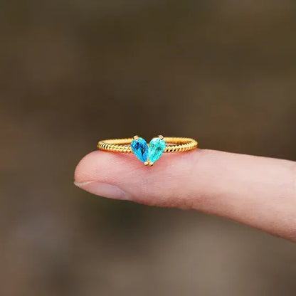 For Love - Partners In Love Heart Custom Birthstone Ring