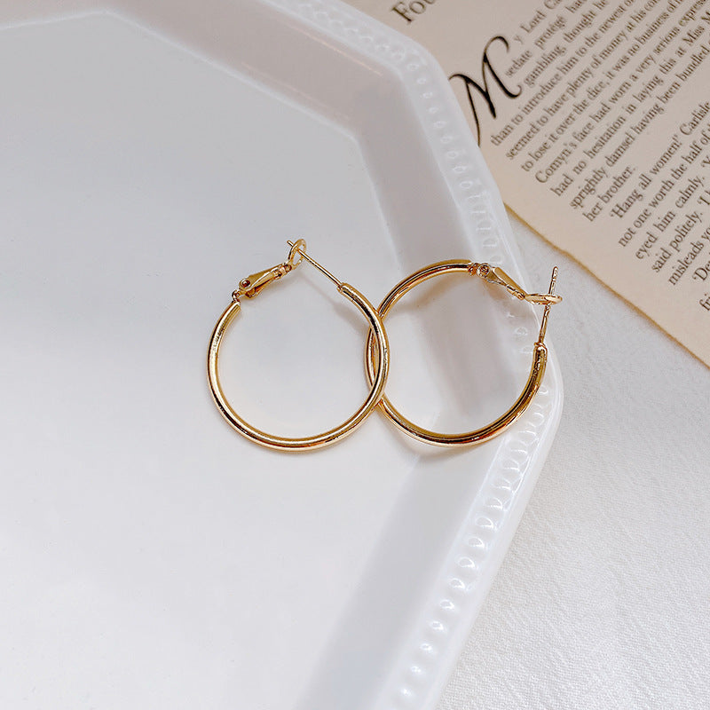 Plain Metal Hoop Earrings