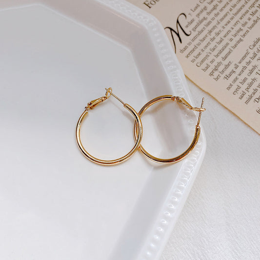 Plain Metal Hoop Earrings