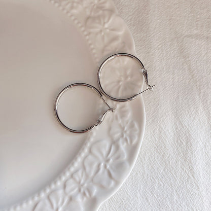 Plain Metal Hoop Earrings