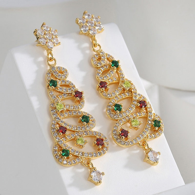 Shiny Christmas Tree Earrings
