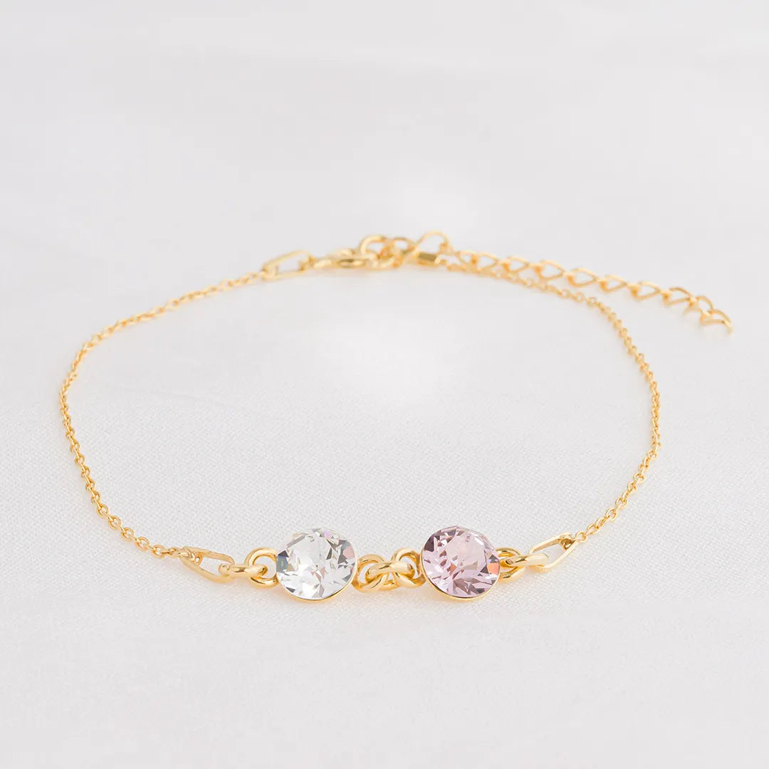 Mother And Daughter Forever Linked Together Custom Birthstones Bracelet