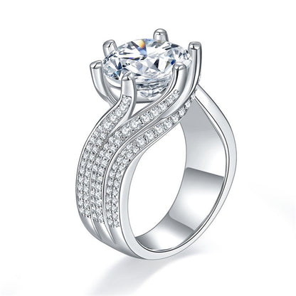 3-Carat Super Sparkling Round Moissanite Ring