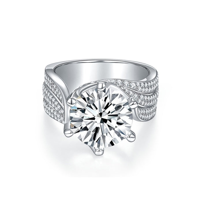 3-Carat Super Sparkling Round Moissanite Ring