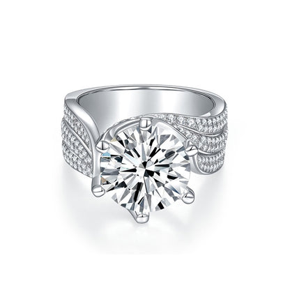 3-Carat Super Sparkling Round Moissanite Ring