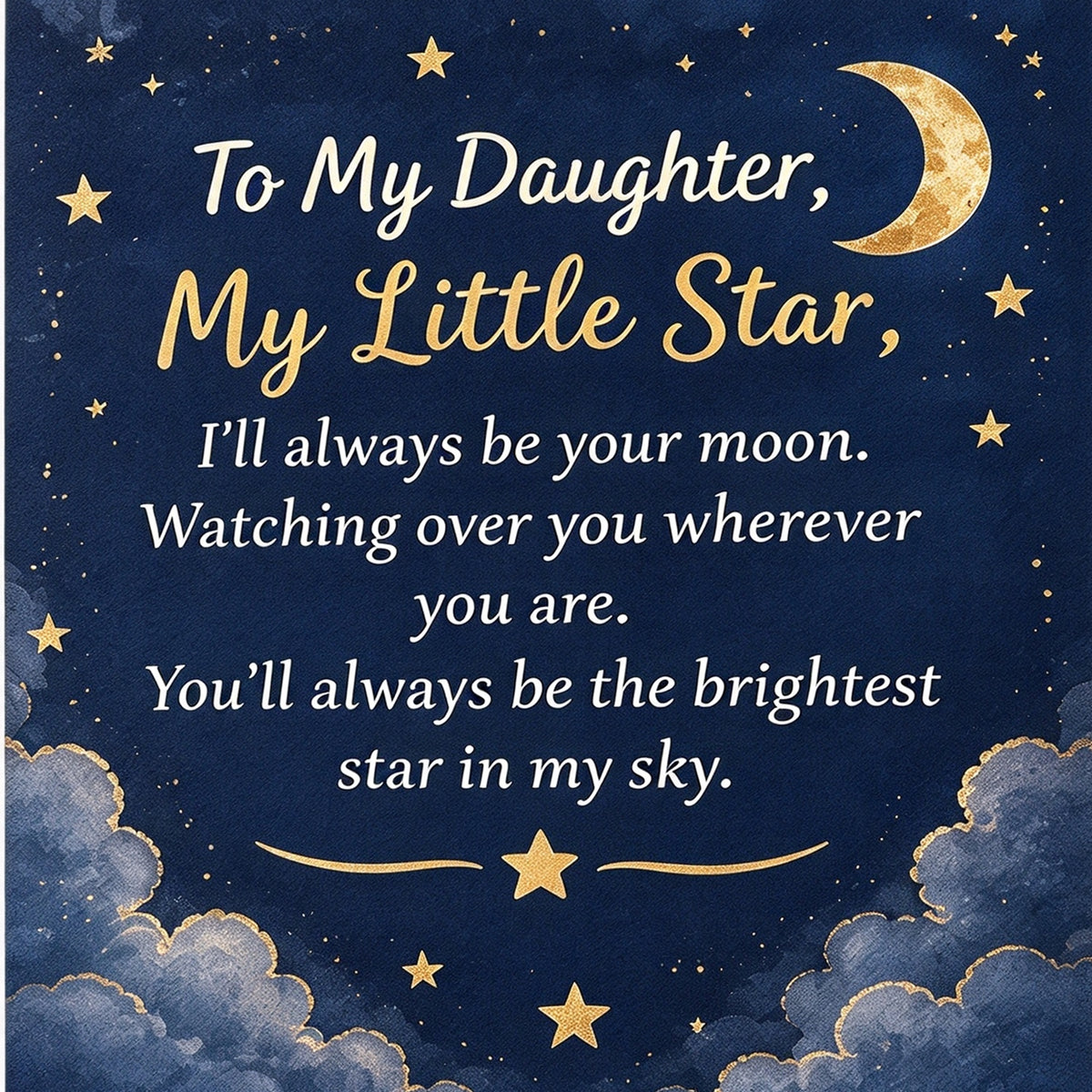 To My Daughter- I Will Always Be Your Moon Custom Name Necklace