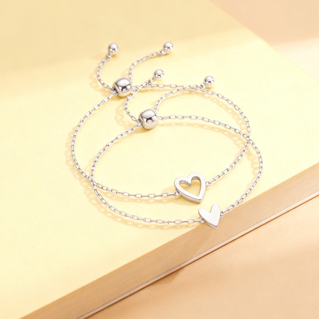 Mother & Daughter Matching Heart Beat Bracelet Set