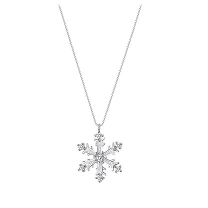 Sparkling Zirconia Spinning Snowflake Necklace❄