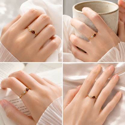 Husband&Wife Infinity Birthstone Ring