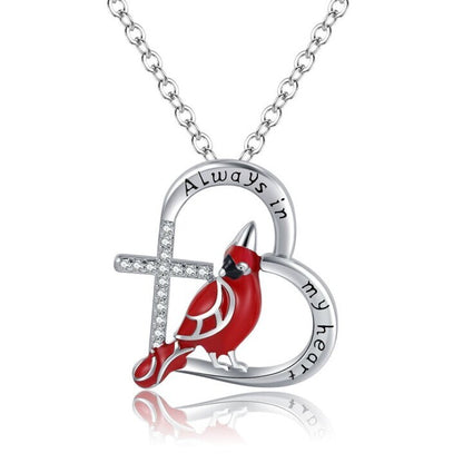 Cardinal Heart Pendant Necklace🎁The Best Gifts For Your Loved Ones💕